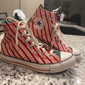 Candy cane Chuck Taylors